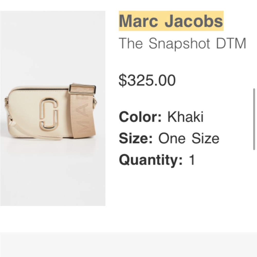 Marc Jacobs Beige Logo Strap